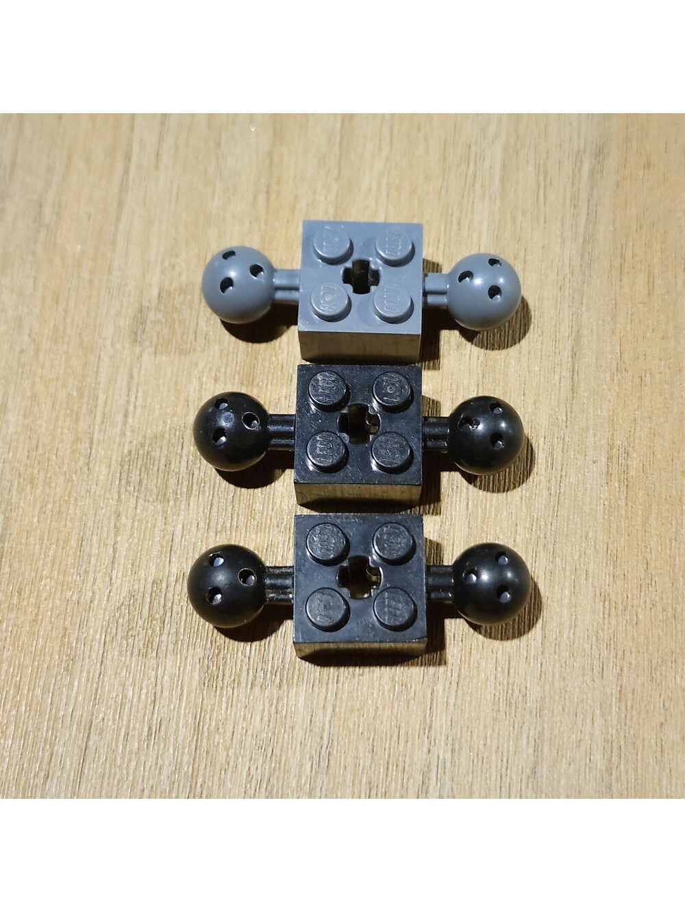 LEGO 17114 Technic 2x2 Ball Socket Axle Black & Gray Lot 3 Pieces